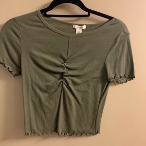 Cinched Army Green Crop top